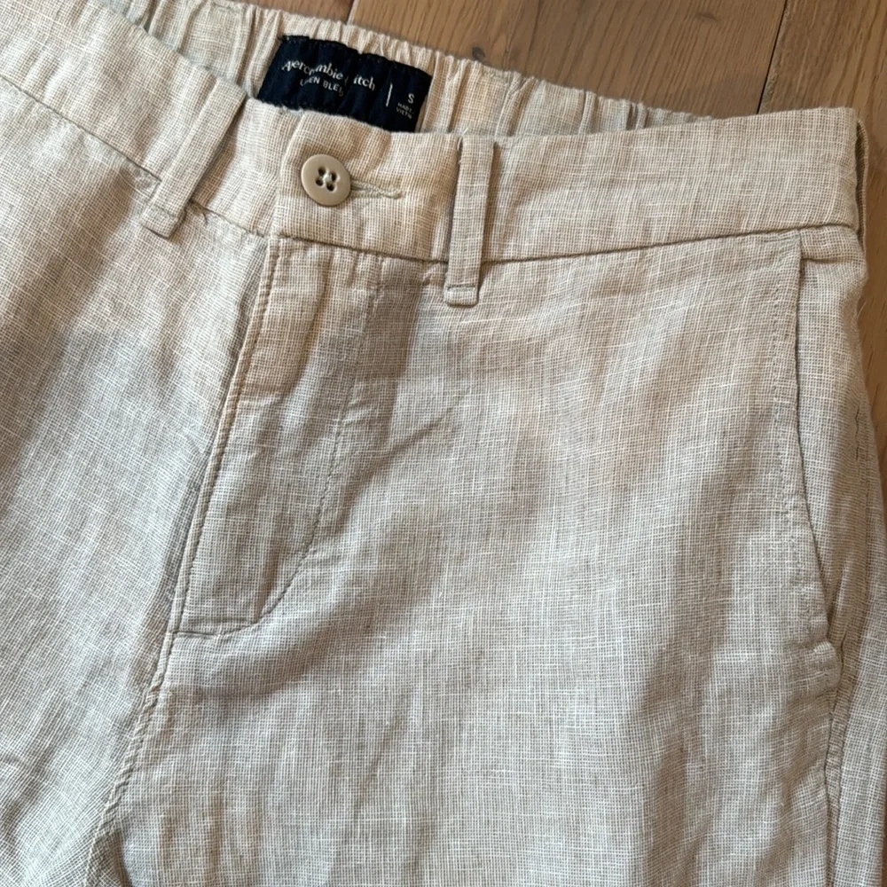 Abercrombie & Fitch Beige Linen-Blend Men’s Pants